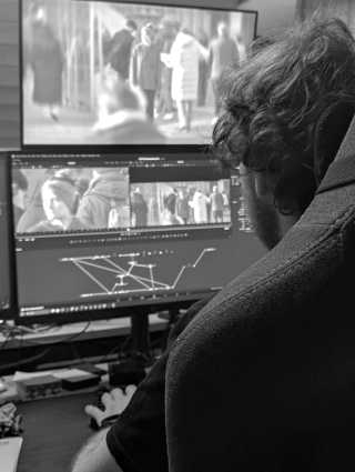 Mondlicht Film bei der Arbeit
